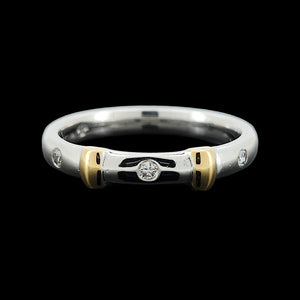 Vintage 18ct Yellow and White Gold Three Stone Diamond Band