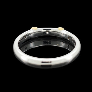 Vintage 18ct Yellow and White Gold Three Stone Diamond Band