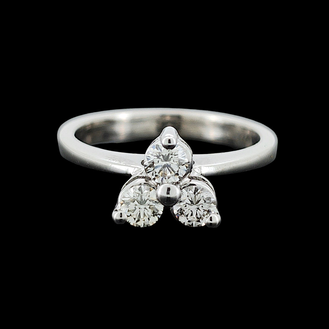 18ct White Gold Three Stone Brilliant Cut Diamond Ring, 0.30ct