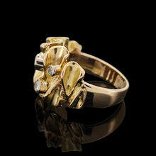 Load image into Gallery viewer, Vintage 14K Yellow Gold Old Cut Diamond Frilled Dress Ring, 0.30ct
