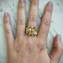 Load image into Gallery viewer, Vintage 14K Yellow Gold Old Cut Diamond Frilled Dress Ring, 0.30ct
