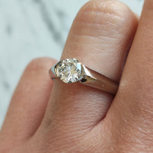 Load image into Gallery viewer, Platinum Single Stone Brilliant Cut Diamond Tension Set Ring, 0.65ct

