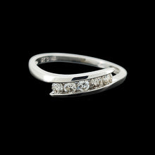 Load image into Gallery viewer, A white gold five stone diamond crossover ring
