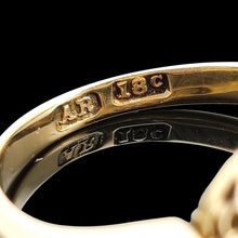 Load image into Gallery viewer, AR and 18C stamps inside a yellow gold ring shank

