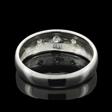 Load image into Gallery viewer, A three stone star set diamond band in white gold
