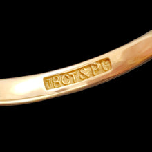 Load image into Gallery viewer, Close-up of an 18CT&amp;PT stamp inside a yellow gold ring shank
