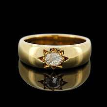 Load image into Gallery viewer, Vintage 18ct Yellow Gold Old Cut Diamond Gypsy Set Ring, 0.30ct
