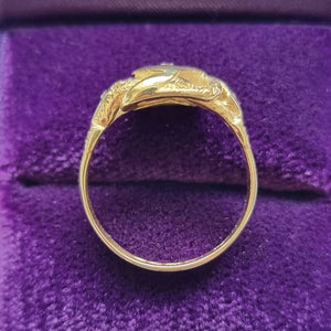 Antique 18ct Gold Diamond Knot Ring, Hallmarked Chester 1917 side