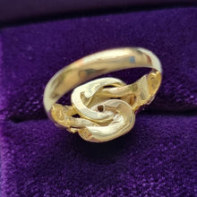 Load image into Gallery viewer, Antique 18ct Gold Diamond Knot Ring, Hallmarked Chester 1917 behind head
