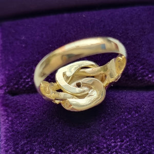 Antique 18ct Gold Diamond Knot Ring, Hallmarked Chester 1917 behind head