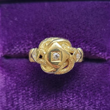 Load image into Gallery viewer, Antique 18ct Gold Diamond Knot Ring, Hallmarked Chester 1917 in box
