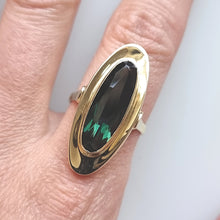 Load image into Gallery viewer, Vintage 14ct Gold Green Tourmaline Statement Ring modelled
