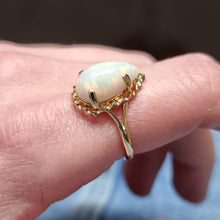 Load image into Gallery viewer, Vintage 18ct Gold Pear Shaped Opal Ring modelled
