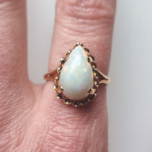 Load image into Gallery viewer, Vintage 18ct Gold Pear Shaped Opal Ring modelled
