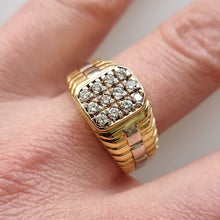 Load image into Gallery viewer, Gent&#39;s 18ct Yellow &amp; White Gold Diamond Ring modelled
