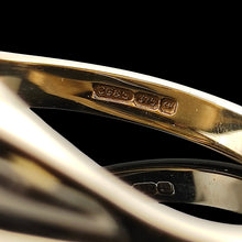 Load image into Gallery viewer, A 9 carat gold Birmingham assay hallmark inside a ring shank

