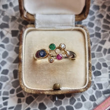 Load image into Gallery viewer, Vintage 14ct Gold Multi-Gem and Diamond Ring in box
