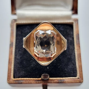 Vintage 14ct Gold Pale Citrine Ring in box