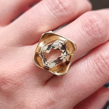 Load image into Gallery viewer, Vintage 14ct Gold Pale Citrine Ring modelled
