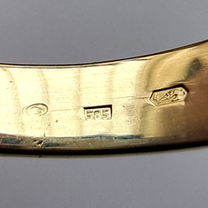 Vintage Czech 14k Gold Garnet Ring hallmark