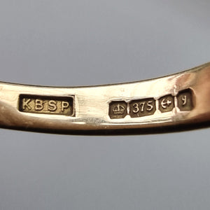 Vintage 9ct Gold Bull Ring hallmark