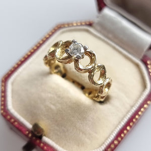 Vintage 18ct Gold 0.20ct Diamond Solitaire Ring in box