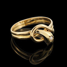 Load image into Gallery viewer, Antique/Vintage 18ct Yellow Gold Rose Cut Diamond Snake Ring
