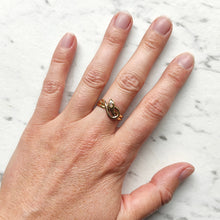 Load image into Gallery viewer, Antique/Vintage 18ct Yellow Gold Rose Cut Diamond Snake Ring
