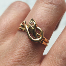 Load image into Gallery viewer, Antique/Vintage 18ct Yellow Gold Rose Cut Diamond Snake Ring

