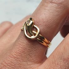 Load image into Gallery viewer, Antique/Vintage 18ct Yellow Gold Rose Cut Diamond Snake Ring
