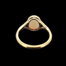 Load image into Gallery viewer, Gold ring with an opal on a black background
