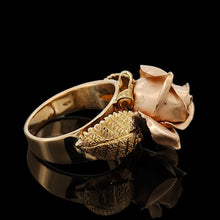 Load image into Gallery viewer, Vintage 14K Two Tone Gold Rose Dress Ring
