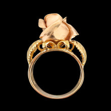 Load image into Gallery viewer, Vintage 14K Two Tone Gold Rose Dress Ring
