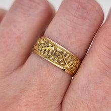 Load image into Gallery viewer, Victorian 9ct Gold Leaf Patterned Band, Hallmarked Birmingham 1897 modelled
