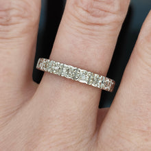 Load image into Gallery viewer, Vintage 18ct White Gold Diamond 3.2mm Half Eternity Ring
