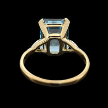 Load image into Gallery viewer, Vintage 18ct Yellow Gold &amp; Platinum Aquamarine and Diamond Dress Ring
