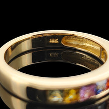 Load image into Gallery viewer, 18ct Yellow Gold Multi-Coloured Sapphire Channel Set Half Eternity Ring
