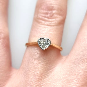 Vintage 18ct Gold Heart Shaped Diamond Solitaire Ring, 0.33ct modelled