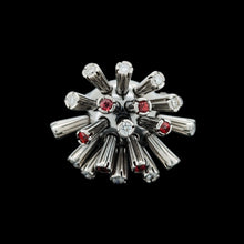 Load image into Gallery viewer, Vintage 18ct White Gold Ruby and Diamond Sputnik Ring

