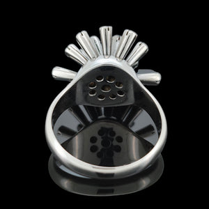 Vintage 18ct White Gold Ruby and Diamond Sputnik Ring