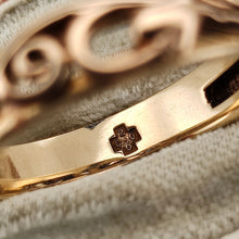 Load image into Gallery viewer, Close-up of a 2000 year stamp inside a gold ring shank
