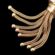 Load image into Gallery viewer, A yellow gold tassel pendant with engraved detailing
