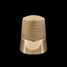 Load image into Gallery viewer, A yellow gold thimble, on a black background

