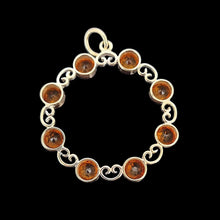 Load image into Gallery viewer, Vintage 9ct Yellow and White Gold Citrine Circle Pendant
