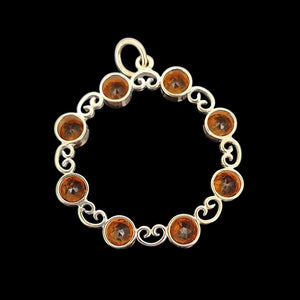 Vintage 9ct Yellow and White Gold Citrine Circle Pendant