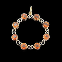 Load image into Gallery viewer, Vintage 9ct Yellow and White Gold Citrine Circle Pendant
