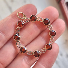 Load image into Gallery viewer, Vintage 9ct Yellow and White Gold Citrine Circle Pendant
