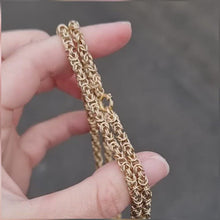 Load and play video in Gallery viewer, Vintage 9ct Gold Long 30&quot; Byzantine Chain, 37.8 grams
