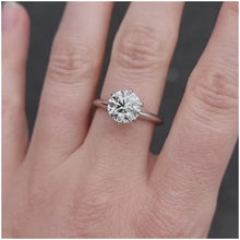 Load and play video in Gallery viewer, Platinum Brilliant Cut Diamond Solitaire Ring with Certificate, 2.11ct video
