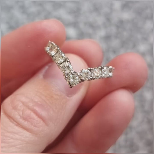 18ct White Gold Brilliant Cut Diamond Wishbone Ring, 1.25ct video